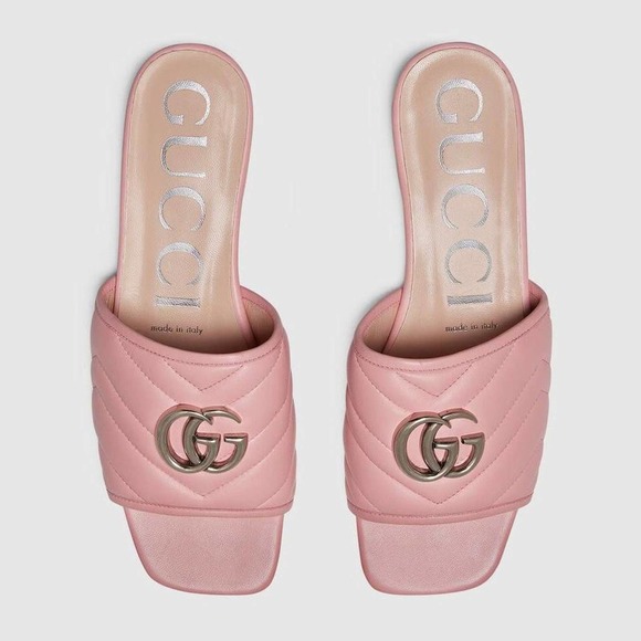 GUCCI Jolie Marmont GG double G logo matelasse quilted slides slippers sandals - Picture 4 of 4